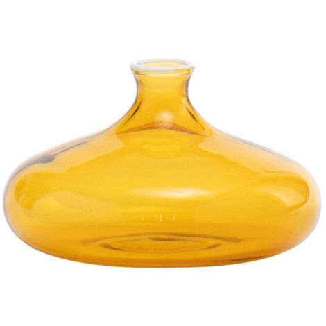 Petit Vase Artisanal "Une Fleur" 19 cl en Verre Borosilicate Soufflé à la Main Couleur Jaune Or Idéal pour Compositions Florales et Décoration