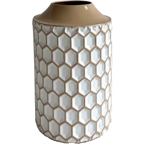 Petit vase en métal et bois de style marocain pour la décoration de la maison