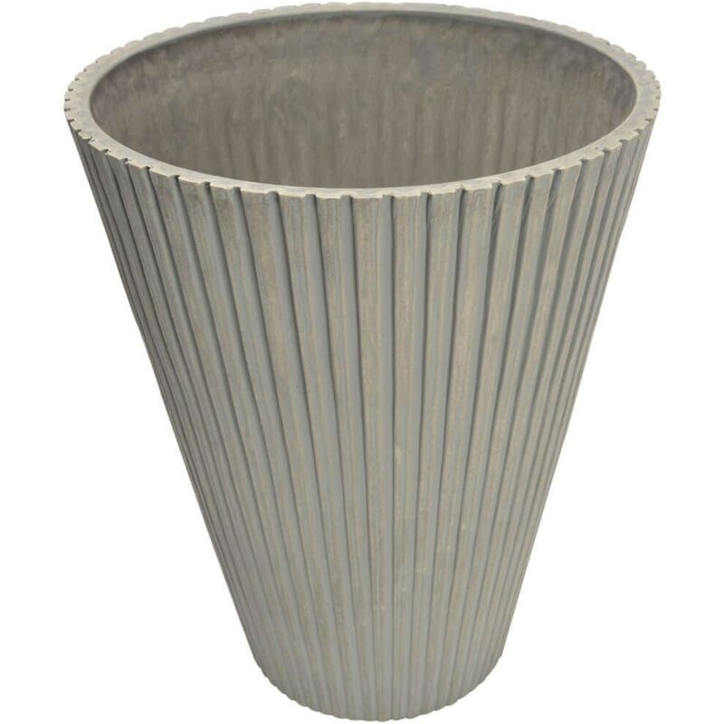 Petit vase rond en plein air en fibre d'argile jardin Ø19x22 cm erica Black - Black