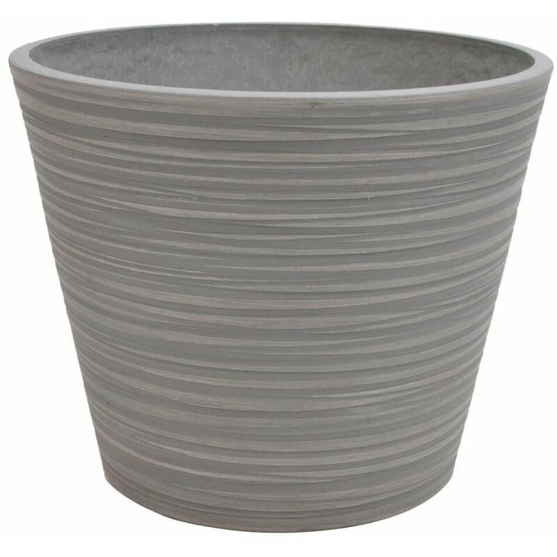 Petit vase rond extérieur jardin de fibres synthétiques 31x25,4 cm azalea Grey - Grey