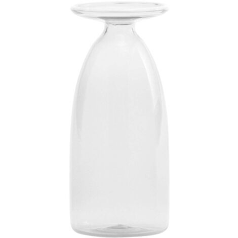 Petit vase Un Fiore capacité 22 cl en verre borosilicaté soufflé à la bouche transparent, design élégant avec embouchure évasée et décor raffiné