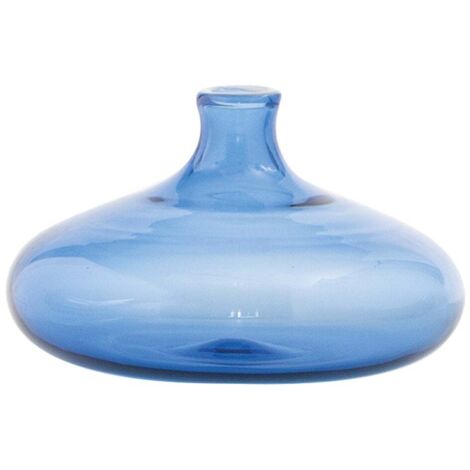 Petit vase Un Fiore en verre borosilicaté soufflé à la main, design élégant bleuâtre, capacité 19 cl, idéal comme décoration pour votre maison.