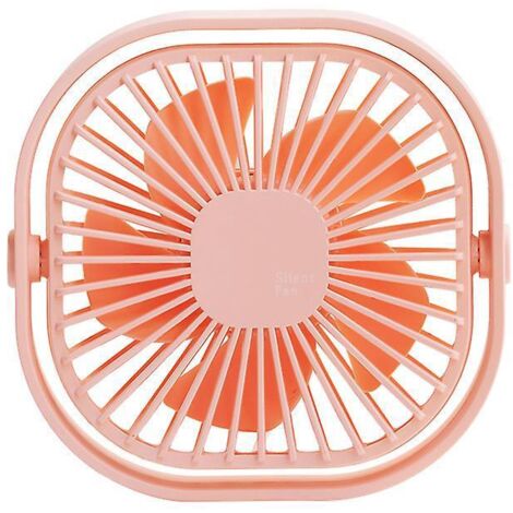 petit Ventilateur De Bureau De Refroidissement (rose), Ventilateur De Bureau Portable Usb Vent Fort, Mini Ventilateur Personnel Muet Rotation 3
