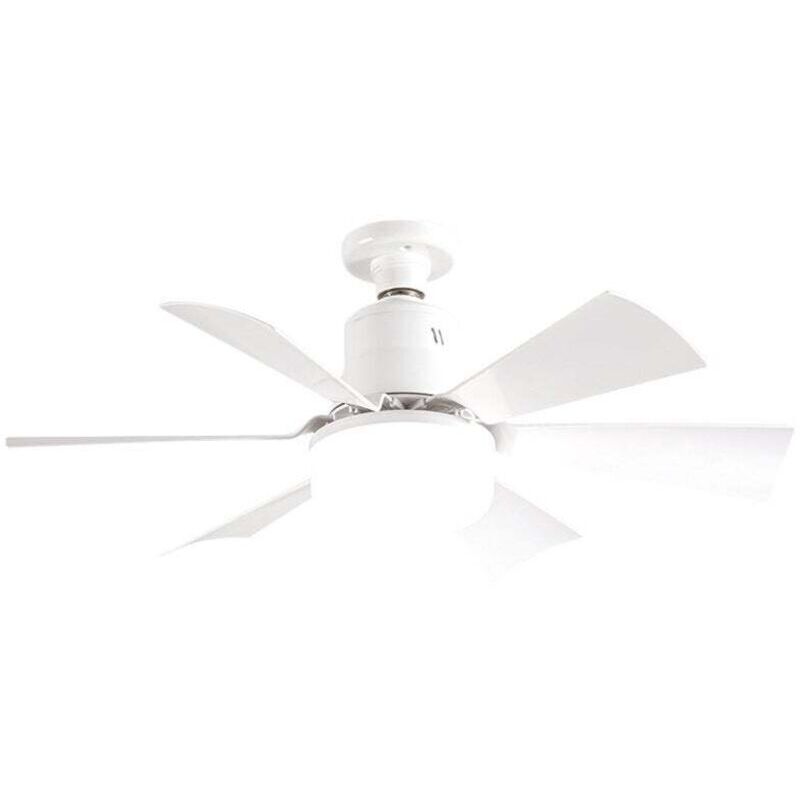 Petit ventilateur de plafond LED, abat-jour plat 40W, ventilateur carré, petit ventilateur télécommandé à 6 pales(hors plafond suspendu)