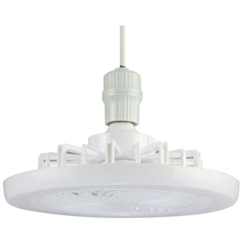 Petit ventilateur de plafond silencieux E27, avec LED, température de couleur réglable, intensité variable, vitesses de lampe 1 h/2 h/4 h, minuterie, télécommande, pour bureau, salle à manger,