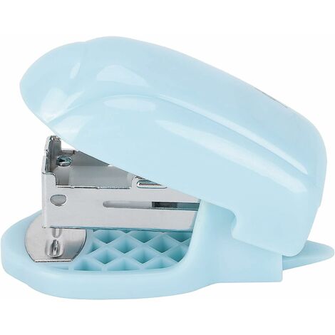 Petite Agrafeuse Mini Agrafeuse Portable Colorée Agrafeuses de Bureau et D'école pour Fournitures de Bureau(bleu)