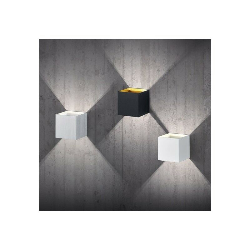Petite Applique LED Design Noire et Or Up and Down Tramontane - Noir