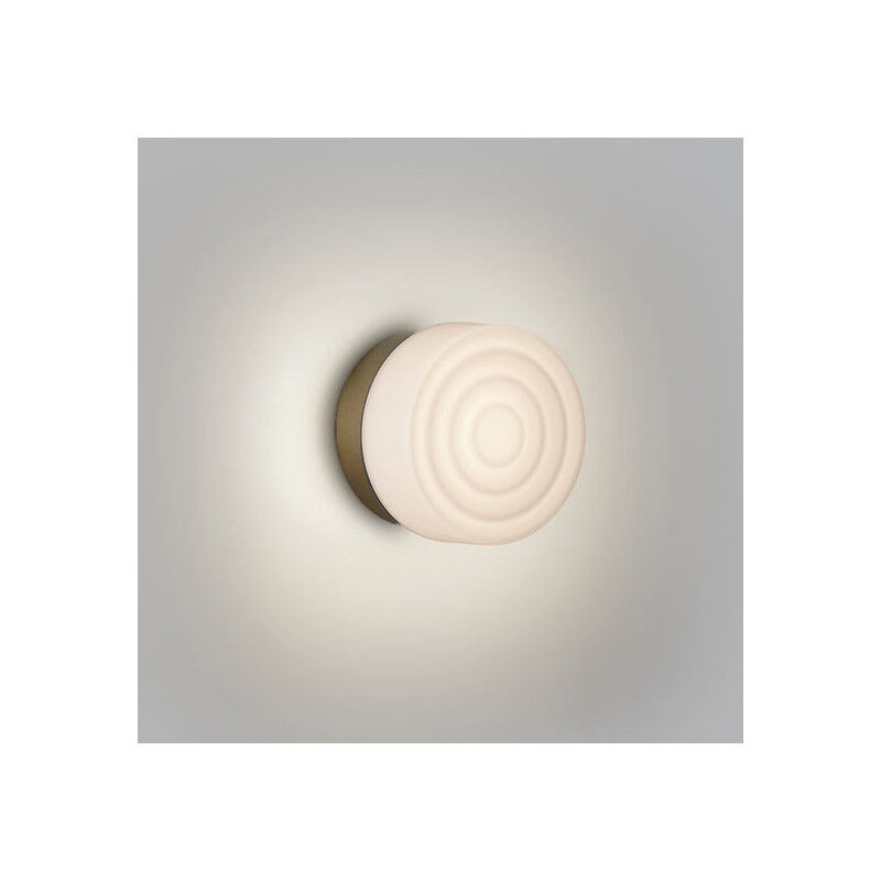 Millumine - Petite Applique Led Sun Laiton Verre Blanc Opaque