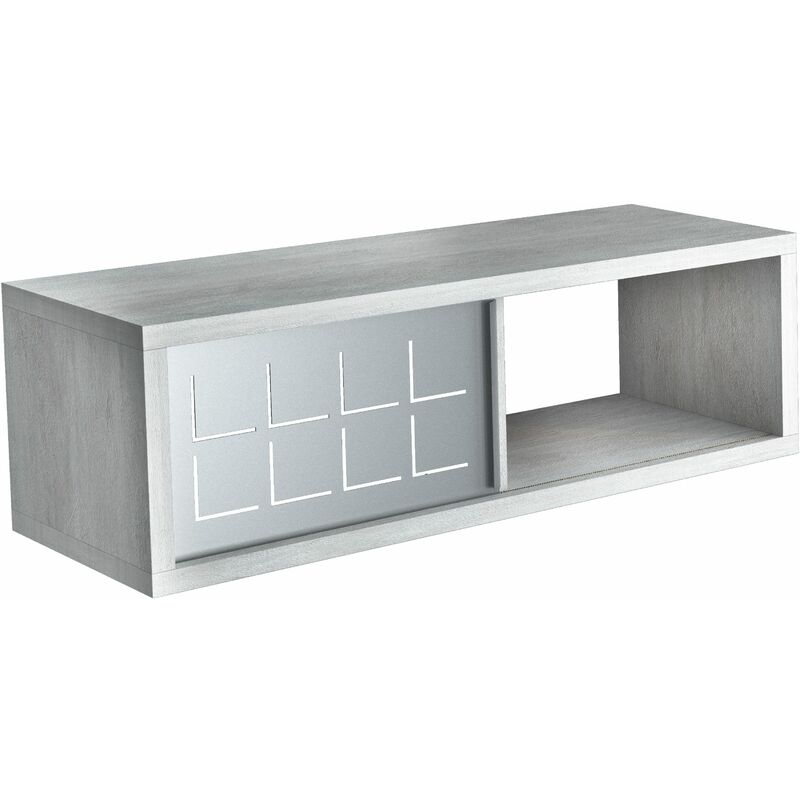 Kiamami Valentina - Petite Armoire Rectangulaire Couleur Ciment Avec Portes En Fer Coulissant