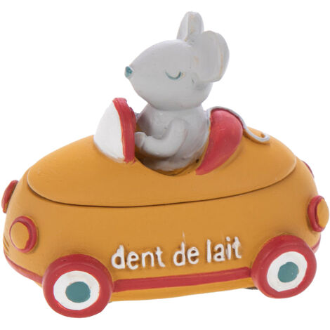 Petite boite en résine à dents de lait en forme de voiture