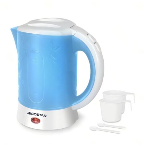 Petite bouilloire électrique Aigostar 650W 0,6L, portable pour les voyages, idéale pour la maison et le bureau