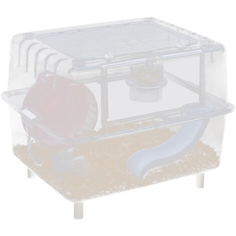 Petite cage transparente pour hamster 433535cm Livrée avec un toboggan, un plateau tournant et une tasse d'alimentation en standard (sans accès).