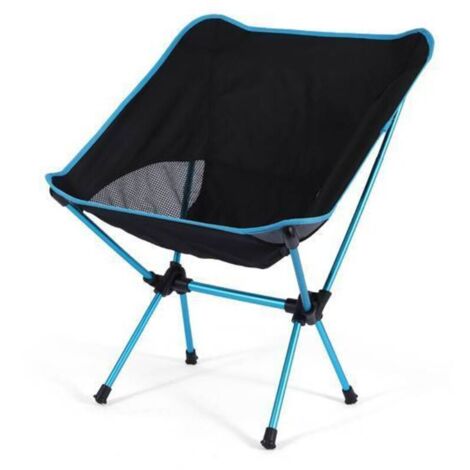Petite chaise de camping, chaise pliante compacte pour adultes - 90 kg - Chaise de randonnée légère pour l'extérieur, la pêche, la randonnée, les pique-niques et la plage - Chaise (bleu ciel)