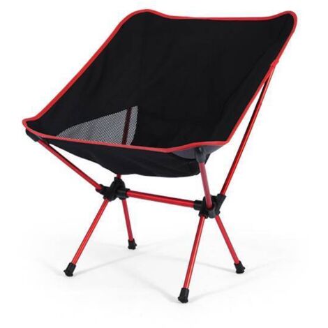 Petite chaise de camping , chaise pliante compacte pour adultes - 90 kg - Chaise de randonnée légère pour l'extérieur , la pêche , la randonnée , les pique-niques et la plage - Chaise (rouge)