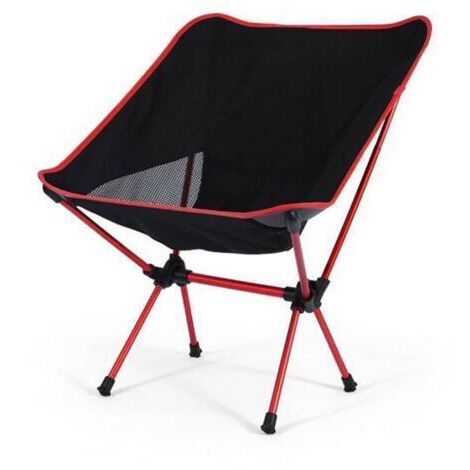 Petite chaise de camping, chaise pliante compacte pour adultes - 90 kg - Chaise de randonnée légère pour l'extérieur, la pêche, la randonnée, les pique-niques et la plage - Chaise (rouge)