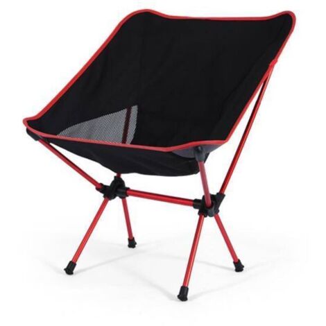 Petite chaise de camping, chaise pliante compacte pour adultes - 90 kg - Chaise de randonnée légère pour l'extérieur, la pêche, la randonnée, les pique-niques et la plage - Chaise (rouge)
