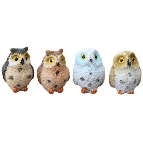 Petite Chouette Résine Figurine Nain Jardin Fée Statue Animaux Mini Décoration Paysage