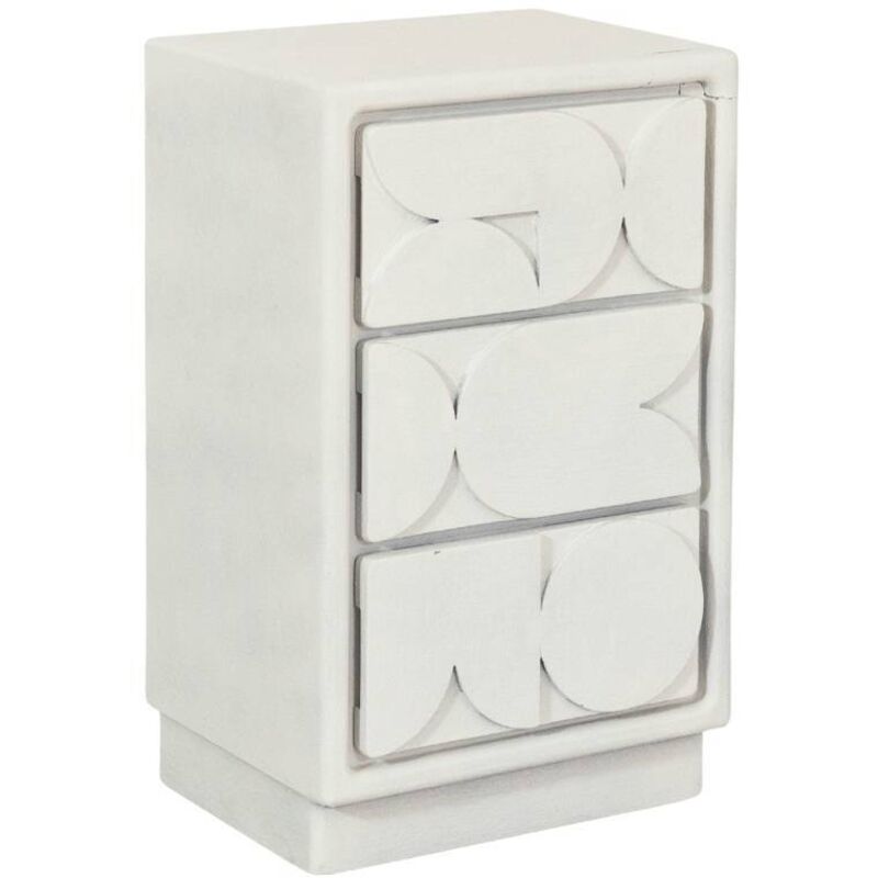 Made In Meubles - Petite commode 3 portes mdf blanc effet béton Danaé Made In Meubles - Petite commode 3 portes mdf blanc effet béton Danaé