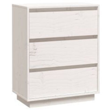 Petite commode en bois massif de pin – Collection Vizion-Blanc