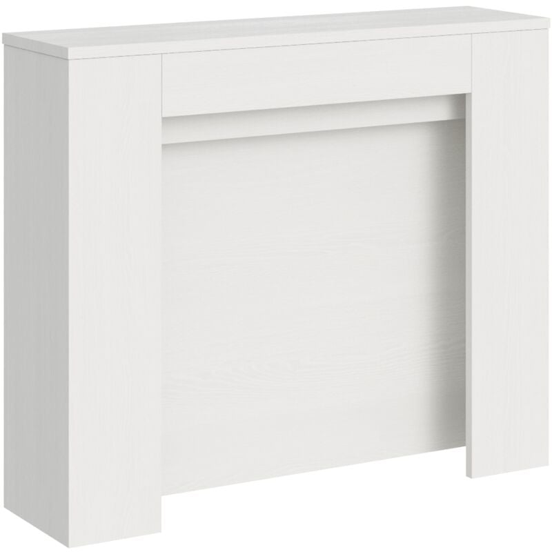 Les Tendances - Console extensible 90x25/211 cm Kiba Frêne Blanc