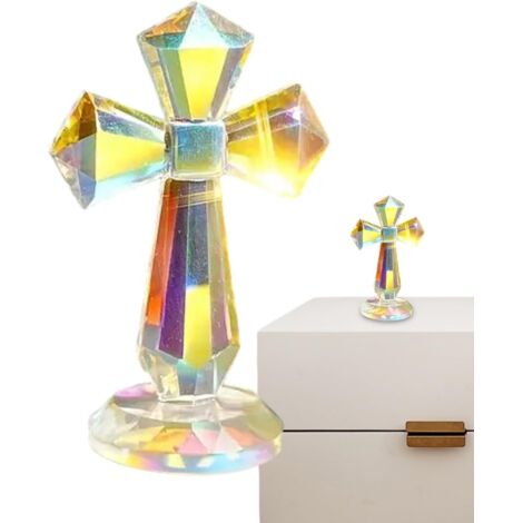 Petite croix en cristal - 15 cm - Décoration de table - Sculpture