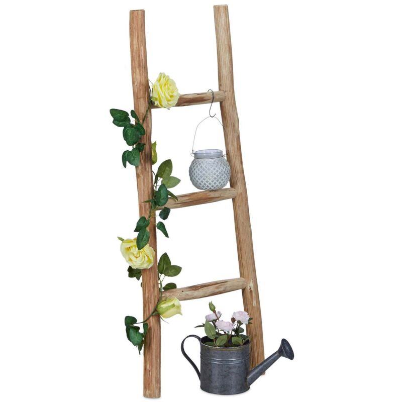 Petite echelle decorative en bois de chataignier