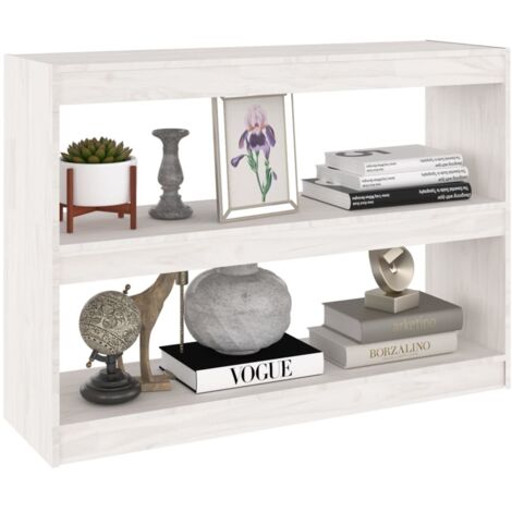 Petite étagère en Pin massif Kiro L100xH71xP30 - Elégance naturelle et polyvalence-Blanc