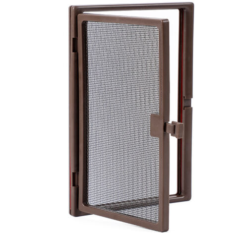 Petite fenêtre pour fenêtre moustiquaire, petite fenêtre pour poignée de fenêtre ouvrant vers l'extérieur, 20 x 16,5 cm, marron