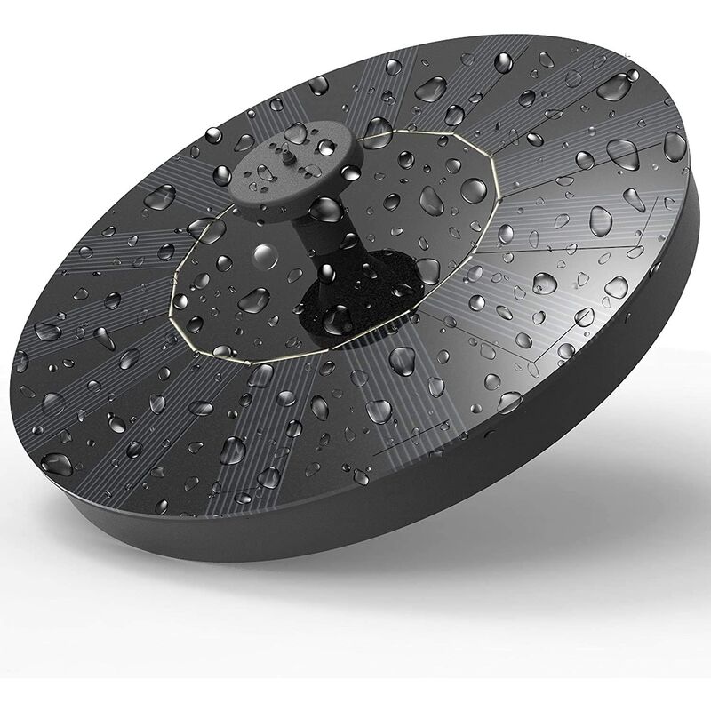 Petite Fontaine Solaire Solaire pour étang avec 1 W Panneau Solaire Monocristalline 1 W Décoration Flottante pour étang Jardin Jardin Bassin - Noir