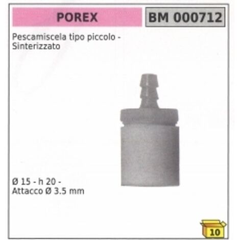 Petite jauge frittée type Ø  15 mm hauteur 20 mm raccord Ø  3,5 mm code 000712