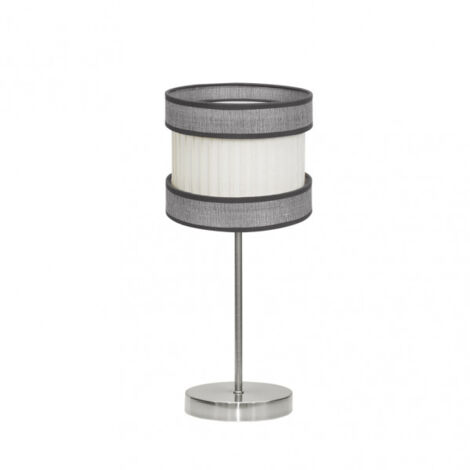 Petite lampe à poser modèle Home 1xE14 Nickel/gris-beige FABRILAMP