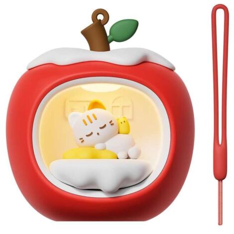 Petite Lampe de Nuit Rechargeable en Forme de Maison en Pomme, Matériaux PVC et ABS Sécurisés, 3 Niveaux de Luminosité, Contrôle par Tapotement, Lumière Chaude, Lampe de Sommeil pour Tout-Petit, Lampe