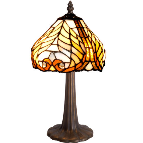 Petite lampe de table base en forme avec abat-jour Tiffany diamètre 20cm Série Dalí