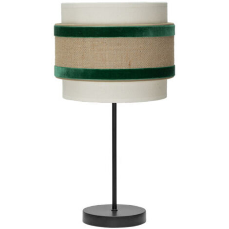 Petite lampe de table "Cornaline" Ø18x47cm 1xE14 (ampoule non incluse) beige et verte