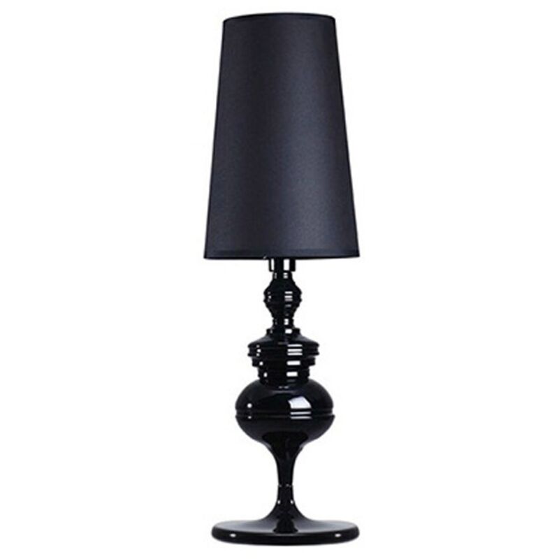 Petite lampe de table noire, idéale pour le salon, la chambre à coucher, la lecture ou le chevet (noir)
