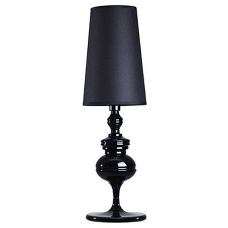 Petite lampe de table noire, idéale pour le salon, la chambre à coucher, la lecture ou le chevet (noir)