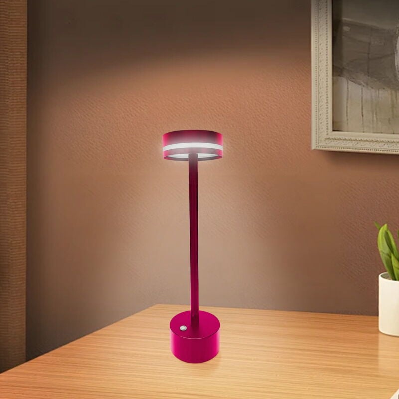 Feiyue - Petite lampe de table sans fil pour bar-restaurant, lampes à piles rechargeables, mini lampe de chevet portable en métal pour l'extérieur,