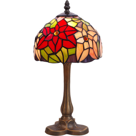 Petite lampe de table Tiffany en forme de trèfle diamètre 20 cm Série Güell