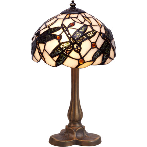 Petite lampe de table Tiffany en forme de trèfle diamètre 20 cm Série Pedrera