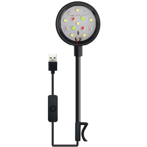 Petite lampe LED pour aquarium avec interface USB, à pince, pour plantes d'aquarium d'eau douce et d'herbes aquatiques.
