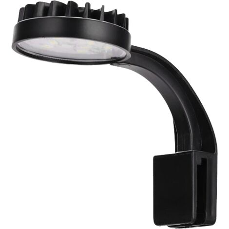 Petite Lampe LED pour Nano Aquarium - LEDs Bleu et Blanc, USB, Haute Luminosité - Noir