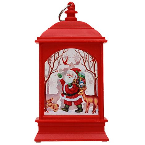 Petite lanterne à vent plate de Noël, bougie, petit cadeau pour enfants, veilleuse LED, lumière de décoration de bureau
