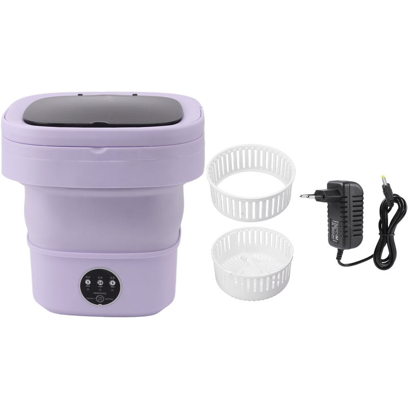 Machine à laver portable,Petite machine à laver pliante TPE et PP 100-240 V Déshydrateur intégré 6L Mini lave-seau portable pour sous-vêtements