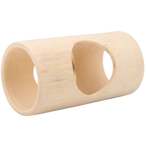 Petite maison en bois pour lapins, tunnel de jeu, cachette en bambou, jouets à mâcher sans danger