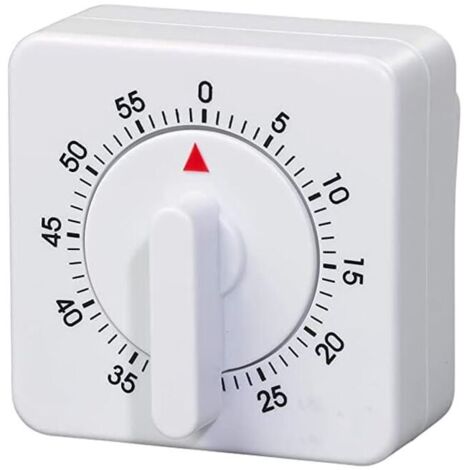 Petite minuterie mécanique à pendule carrée, 60 minutes/1 heure portable, aucune pile nécessaire pour le contrôle de la rotation