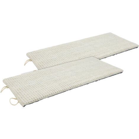 Petite planche à gratter pour chat avec 2 côtés - paquet de 2 - environ 50 x 22 cm - sisal naturel avec peluche en gris (2 pièces)