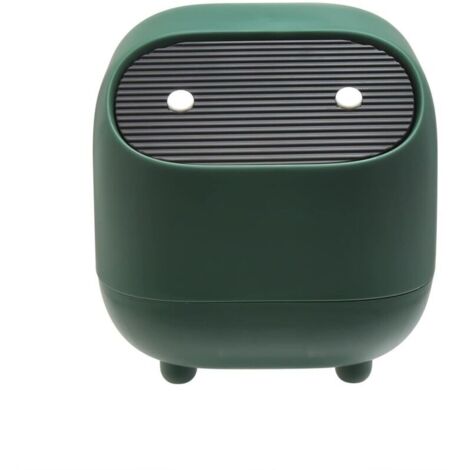 Petite poubelle de bureau avec couvercle,Pour la maison, la chambre à coucher, la cuisine, la voiture, le bureau,Vert