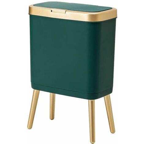 ELPHECO Mini poubelle de bureau avec couvercle, petite poubelle de bureau  avec détecteur de mouvement, 5,5 litres, étanche en plastique, pour bureau,  chambre, bureau, cuisine, salle de bain, doré : : Cuisine