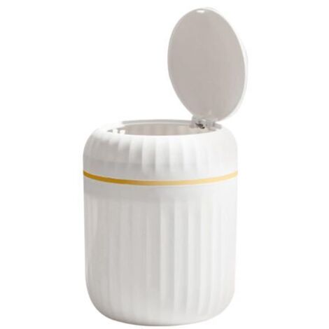 Petite Poubelle De Table, 16.5x13cm Corbeille Du Bureau Avec Couvercle En Plastique Réutilisable, Pour Cuisine, Coiffeuses, Salles De Bains