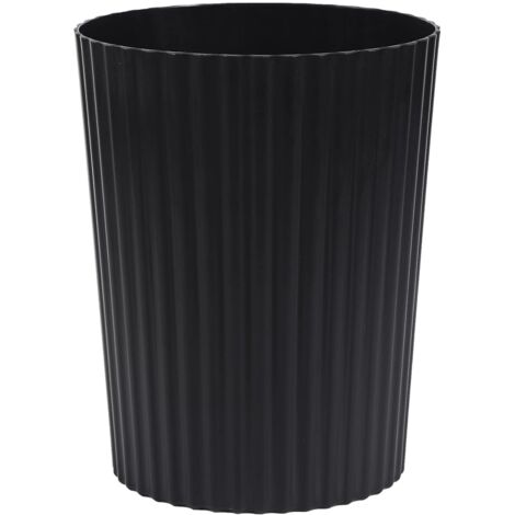 Petite poubelle en plastique avec panier rond pour salle de bain, cuisine, chambre à coucher, bureau à domicile, dortoir universitaire, noir